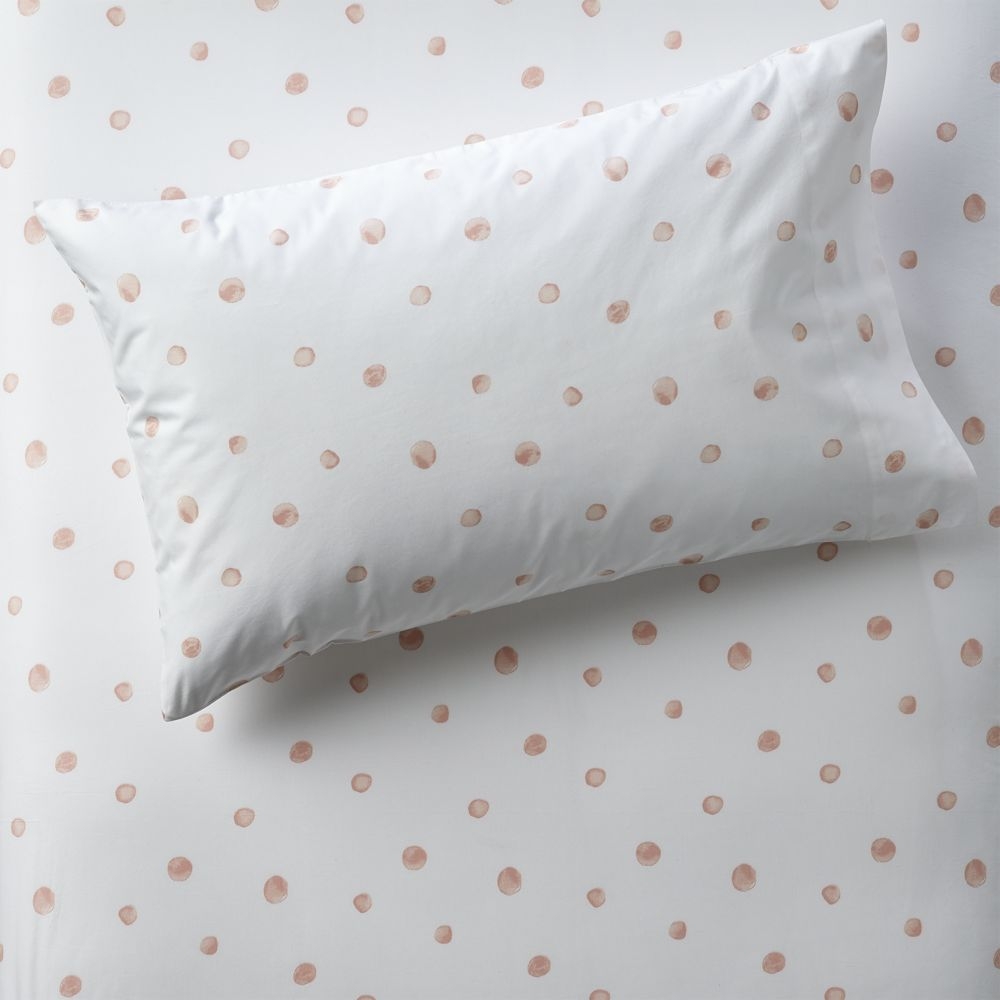 Organic Pink Polka Dot Pillowcase - Image 0