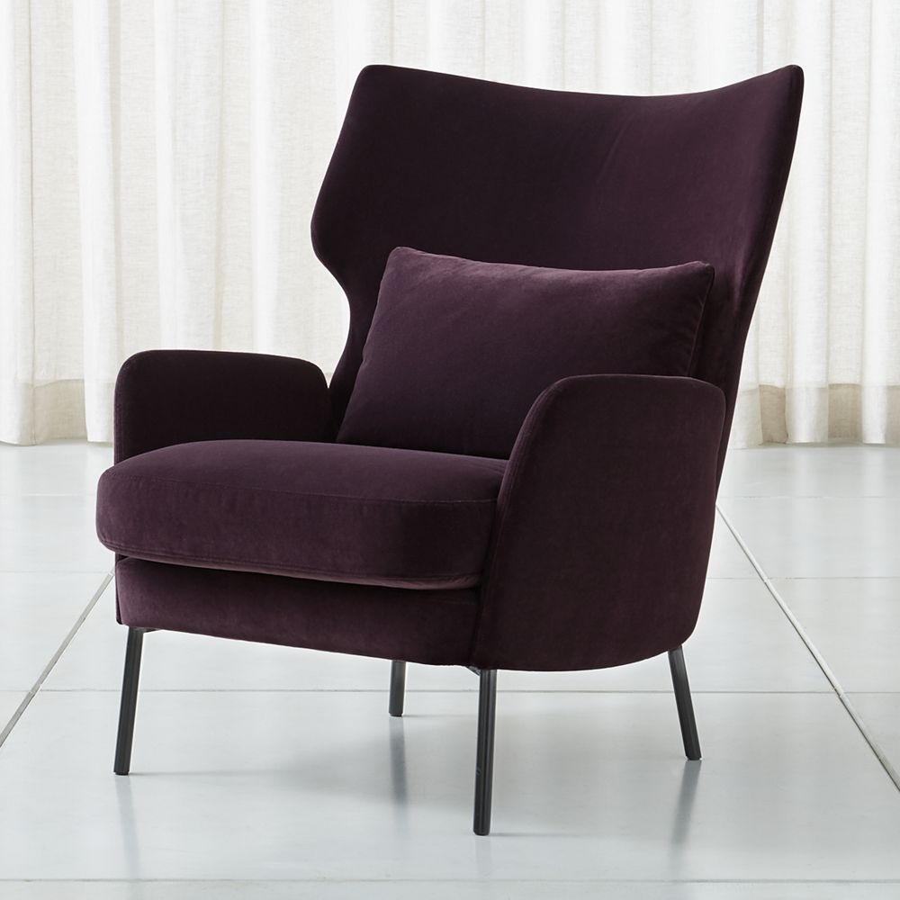Alex Bordeaux Velvet Accent Chair - Image 1
