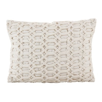 Kirby Smocked Textured Design Decorative Cotton Lumbar Pillow - Image 0