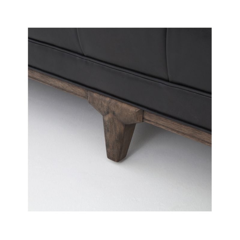 Byrdie Black Leather Modern Tufted Sofa - Image 4