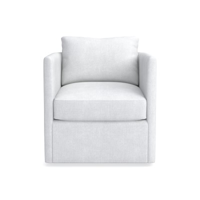Naples Swivel Chair, Chunky Linen, White - Image 0