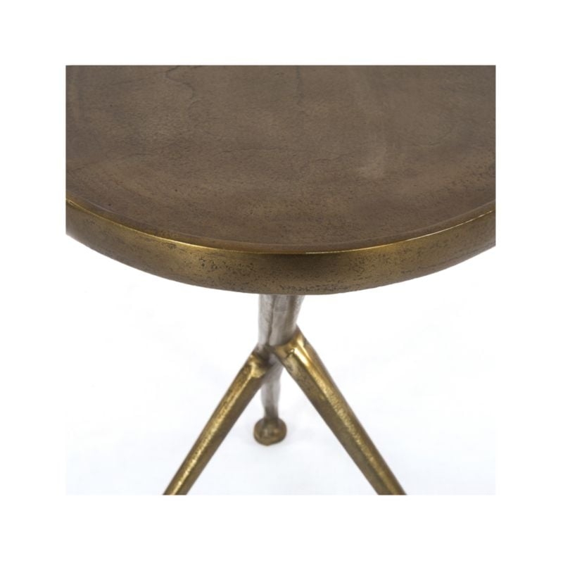 Cecilia Raw Brass Metal Accent Table - Image 8