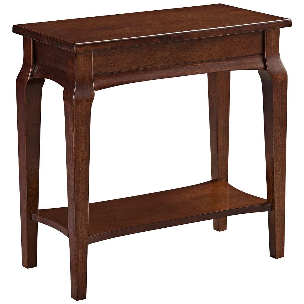 Leick Stratus Heartwood Cherry Wood Narrow Chairside Table - Style # 35P65 - Image 0