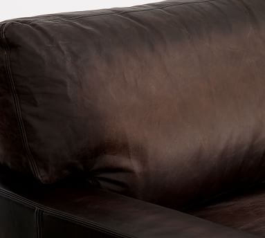 Turner Square Arm Leather Armchair without Nailheads, Down Blend Wrapped Cushions, Statesville Toffee - Image 3