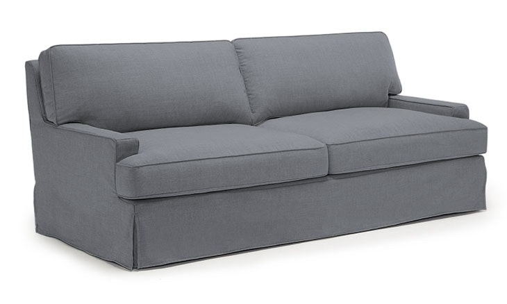 Gray Presley Mid Century Modern Slipcover Sofa - Impact Sultry  - Mocha - Image 1