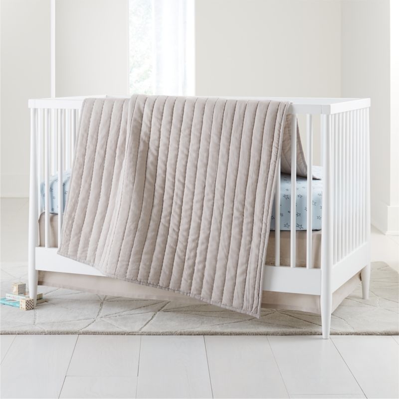 Linen Baby Quilt Grey - Image 0