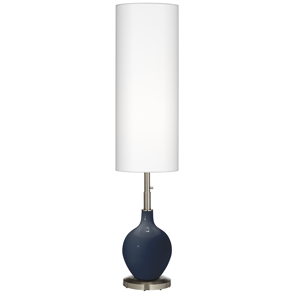 Color Plus Ovo 60" High Modern Naval Blue Floor Lamp - Image 0