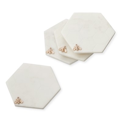Marble Honeycomb Coasters, Set of 4 - Image 0