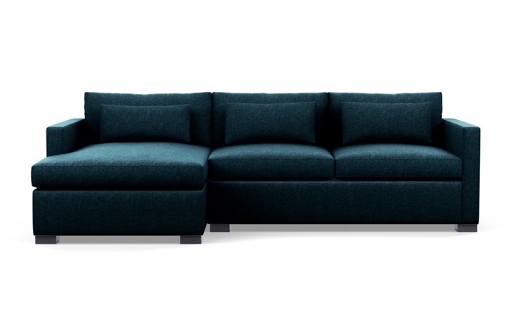 Charly Sectionals with Indigo Fabric and Painted Black legs - Image 0
