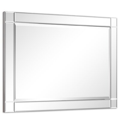 Nuri Modern Squared Corner Rectangle Beveled Wall Mirror - Image 0