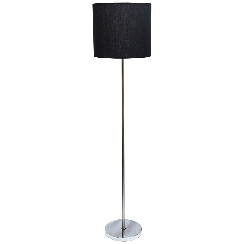 Analisa Brushed Nickel and Black Shade Floor Lamp - Style # 35N96 - Image 0