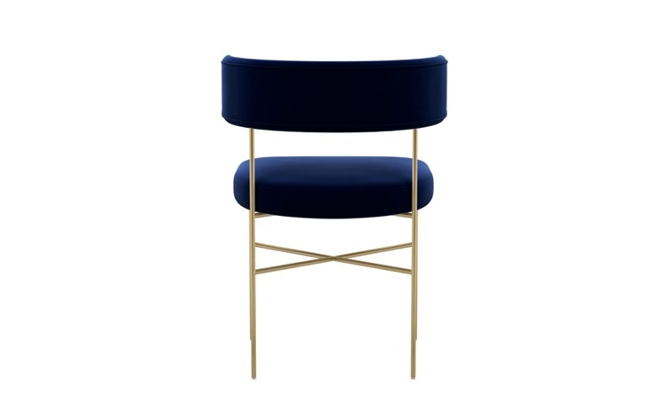 Audrey Dining Chair with Oxford Blue Fabric and Matte Brass legs - Image 3