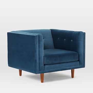 Bradford Chair, Mod Velvet, Port Blue - Image 0