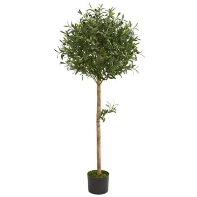 Artificial Olive Tree Topiary in Planter, 54" - Image 0