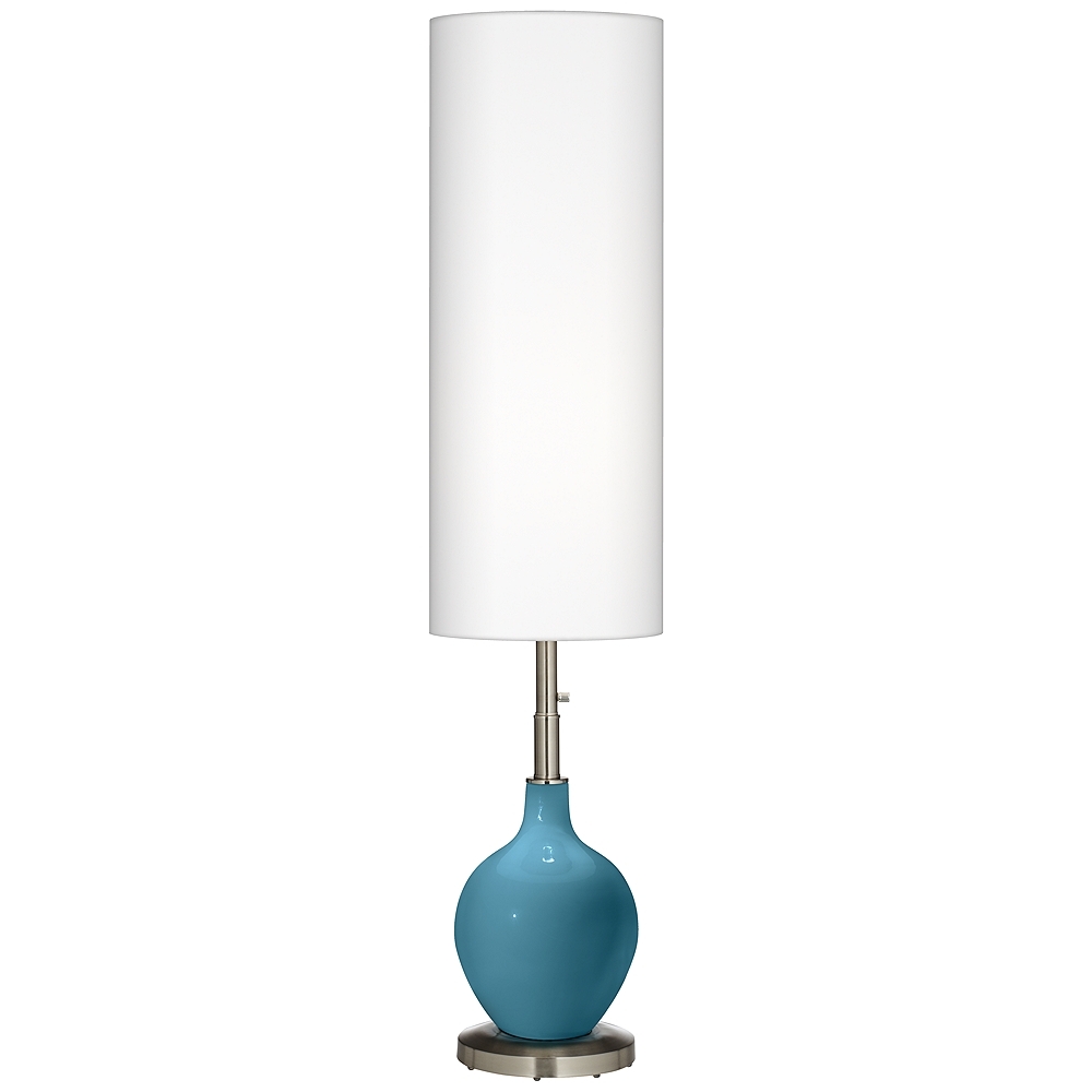 Color Plus Ovo 60" High Great Falls Blue Floor Lamp - Image 0