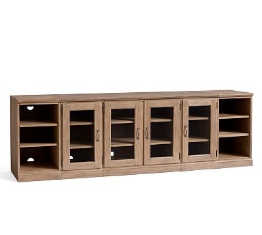 Printer's 96" Media Console with Bookcases, Seadrift - Image 0