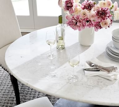 Chapman Marble Oval Dining Table - Image 1