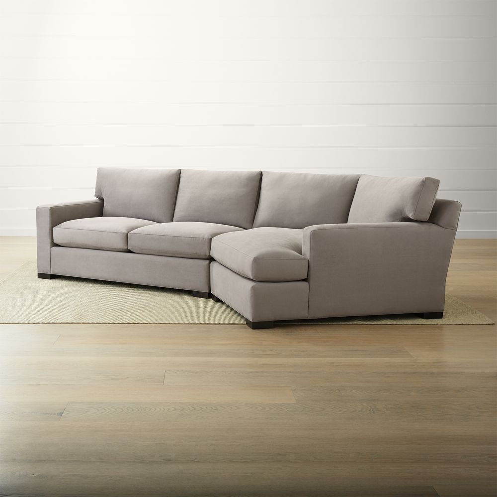 Axis II 2-Piece Right Arm Angled Chaise Sectional Sofa in Douglas, Nickel - Image 0