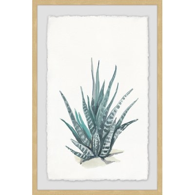 'Tall Succulent' Framed Watercolor Painting Print - Image 0