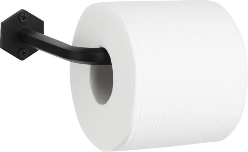Hex Matte Black Wall Mounted Toilet Paper Holder - Image 3