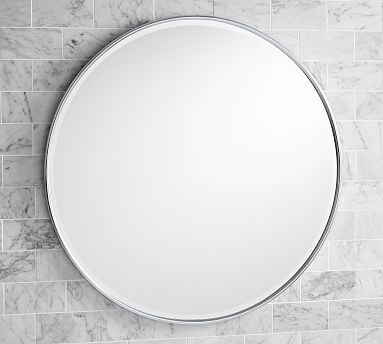 Vintage Round Mirror, Extra Large, Chrome - Image 0