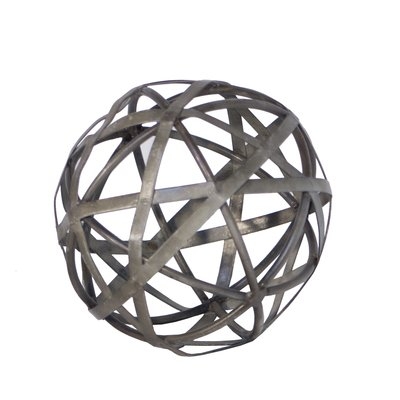 Grossi Galvanized Sphere Sculpture - Image 0