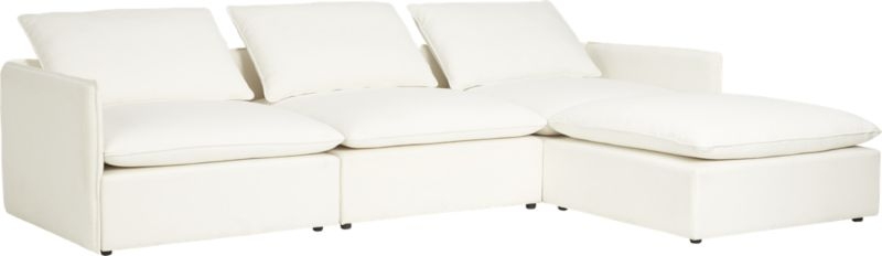 Lumin White Linen 4-Piece Sectional Sofa - Image 2