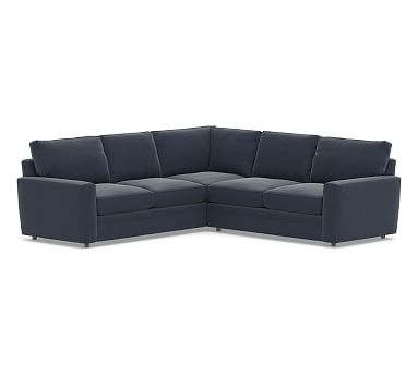 Pearce Square Arm Upholstered 2-Piece L-Shaped Sectional, Down Blend Wrapped Cushions, Sunbrella(R) Performance Chenille Indigo - Image 0