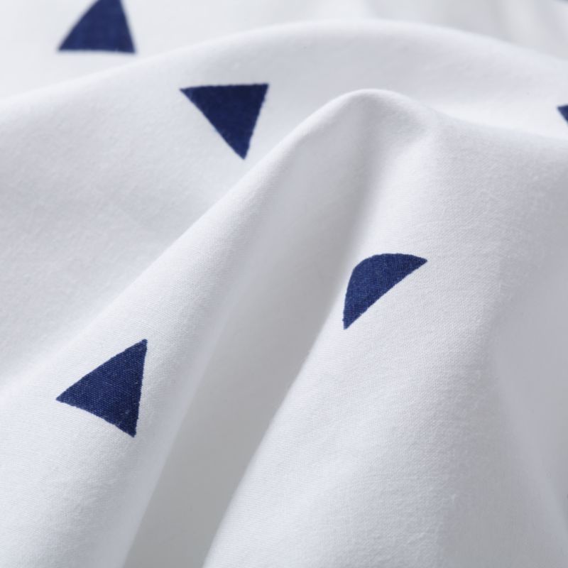 Organic Little Prints Blue Triangle Pillowcase - Image 1