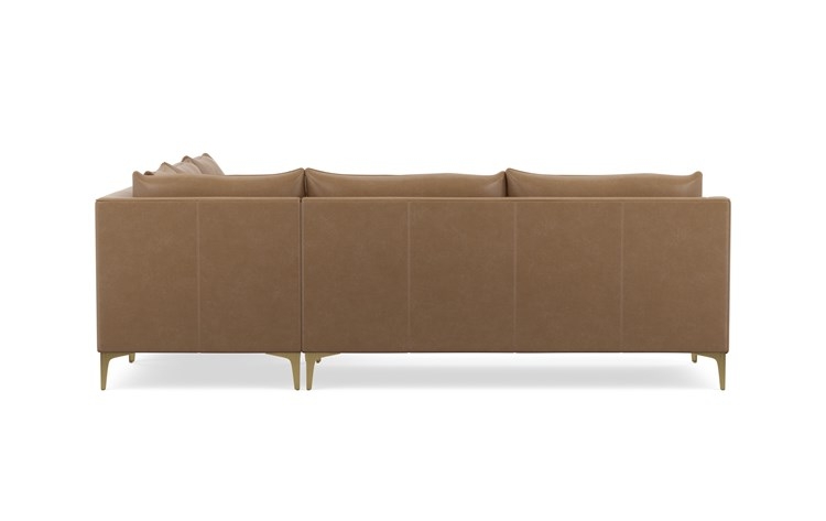 Caitlin Leather by The Everygirl Corner Sectional with Palomino and Brass Plated legs - Image 3
