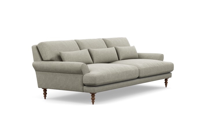 Maxwell Sofa with Sesame Fabric and Oiled Walnut legs - Image 1
