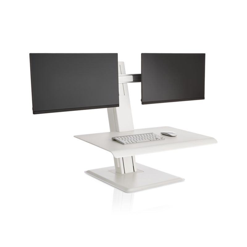 Humanscale ® White Dual Monitor Quickstand Eco Standing Desk Converter - Image 4