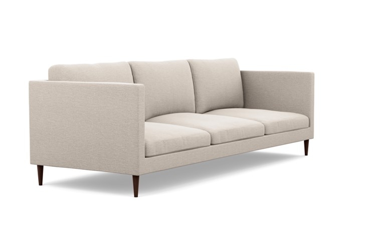 Oliver Sofa with Beige Linen Fabric and Oiled Walnut legs - Image 1