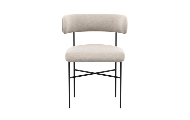 Audrey Dining Chair with Linen Fabric and Matte Black legs - Image 0
