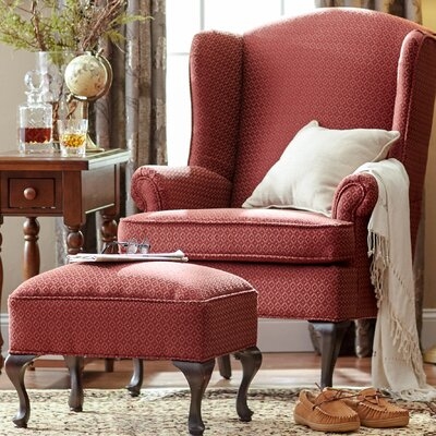 Ruthanne Wingback Chair and Ottoman - Image 0
