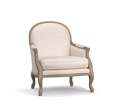 Edward Upholstered Armchair, Polyester Wrapped Cushions, Brushed Crossweave Natural - Image 0