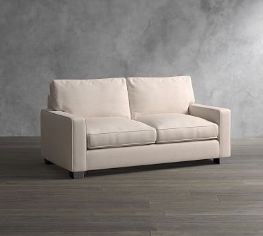 PB Comfort Square Arm Upholstered Sofa 76.5", Box Edge, Down Blend Wrapped Cushions, Sunbrella(R) Performance Slub Tweed Ash - Image 0