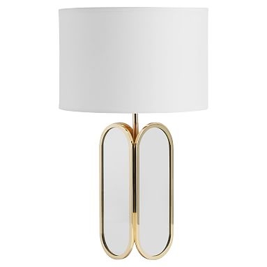 Mirrored Metallic Table Lamp, Gold/Silver - Image 0