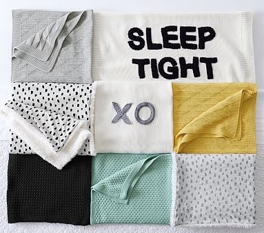 Sleep Tight Baby Blanket , Black/white - Image 1