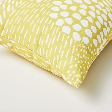 Outdoor Dot Dashes Pillow, 12"x21", Citrus Yellow - Image 1