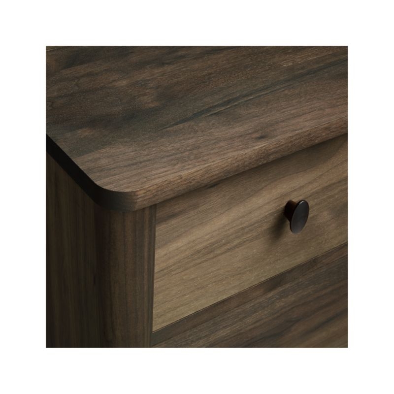 Gia Walnut 5-Drawer Dresser - Image 3
