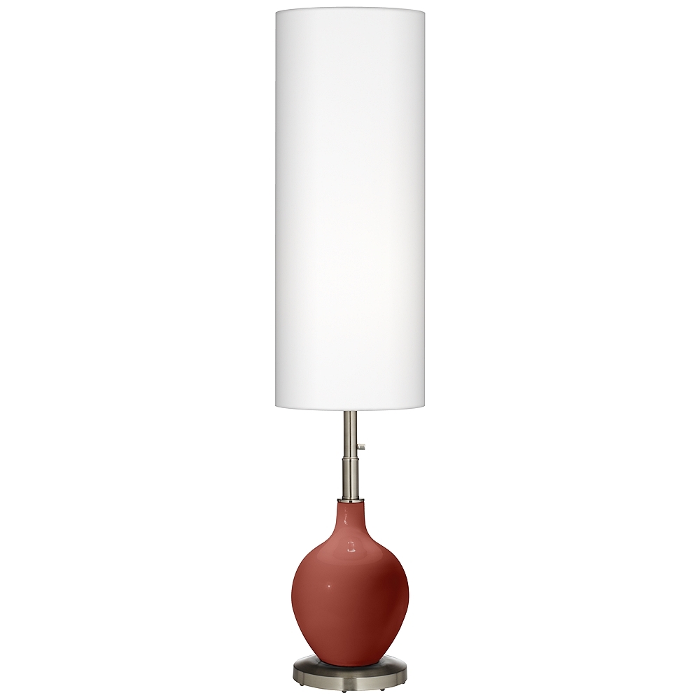 Color Plus Ovo 60" High Modern Glass Madeira Red Floor Lamp - Image 0