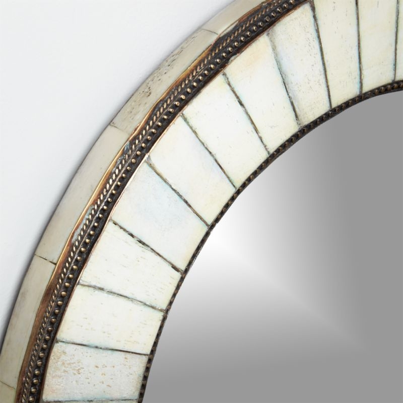 Bone Inlay Small Round Mirror - Image 2