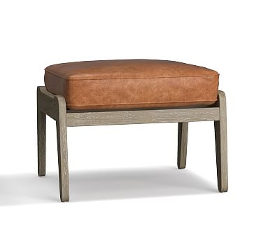 Raylan Leather Ottoman, Down Blend Wrapped Cushions, Statesville Caramel - Image 2