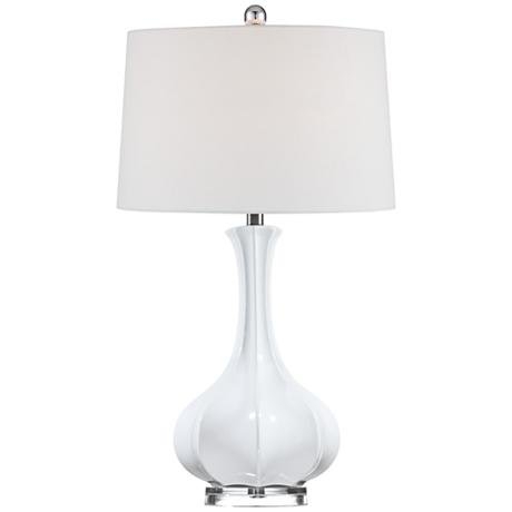 Aurion Fluted Ceramic Gourd Table Lamp - Image 0