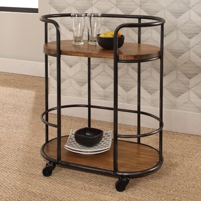 Roussillon Industrial Wood Iron Bar Cart - Image 0