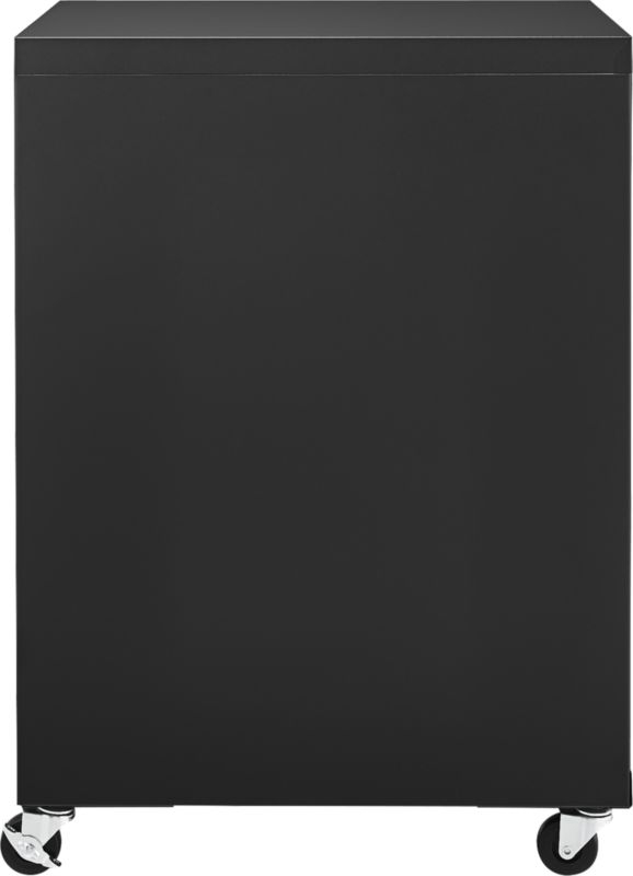 TPS Black Metal 3-Drawer File Cabinet on Wheels - Image 4