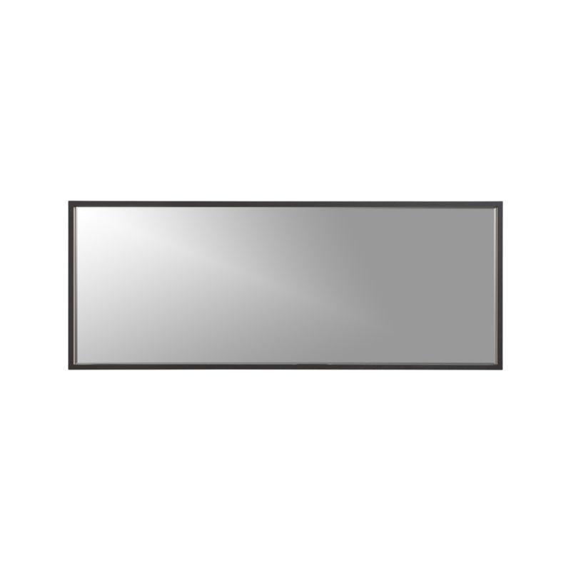 Liam Black Frame Floor Mirror with Brass Inlay - Image 5