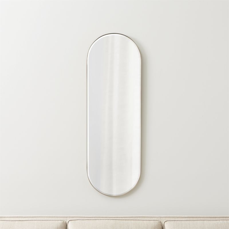 Edge Small Brass Capsule Wall Mirror 16"x48" - Image 3