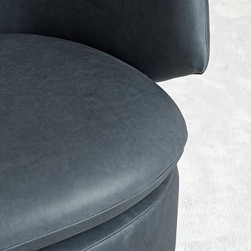 Crescent Swivel Chair, Aspen Leather, Fog, Concealed Supports - Image 2